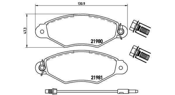 MAGNETI MARELLI stabdžių trinkelių rinkinys, diskinis stabdys 363700468042